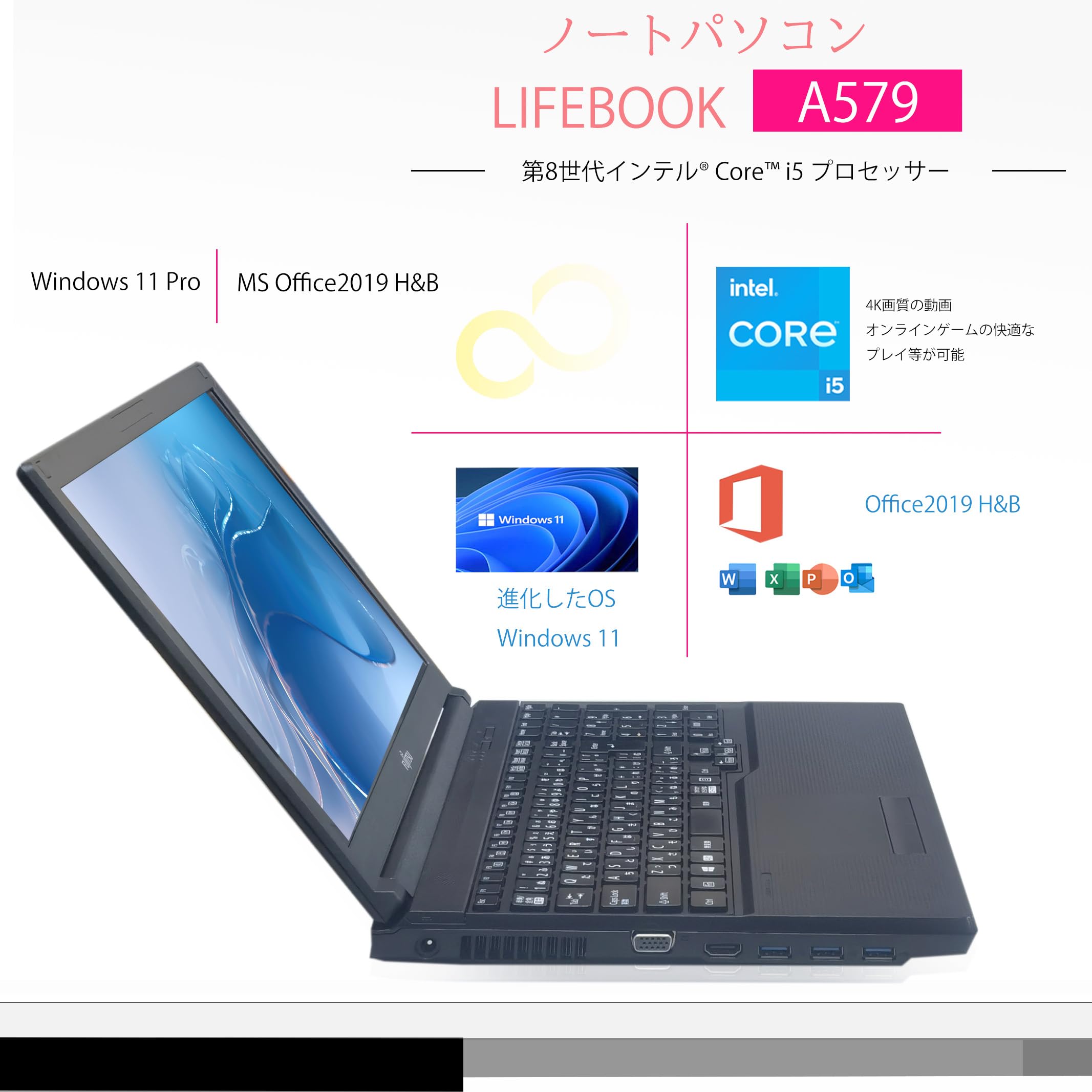 Amazon.co.jp: 15.6インチ WEBカメラ内蔵 ノートパソコン LIFEBOOK